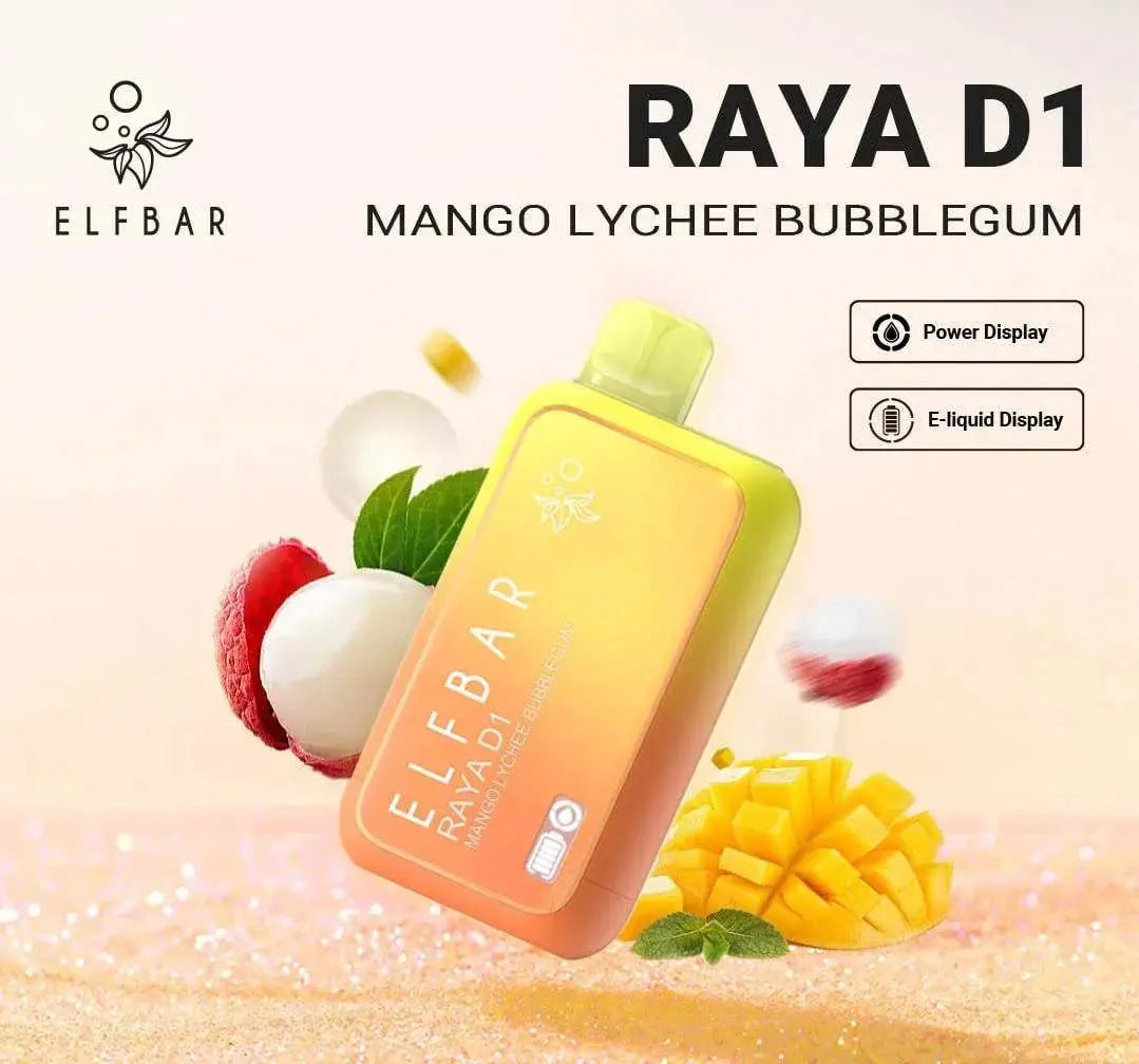 ELF BAR RAYA D1 – Mango Lychee Bubblegum - Vape Shop Udaipur VapeshopUdaipur