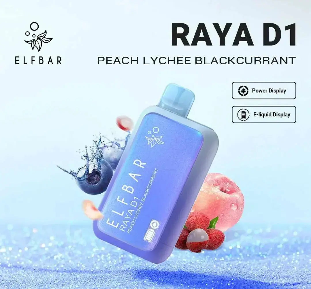 ELF BAR RAYA D1 – Peach Lychee Blackcurrant - Vape Shop Udaipur VapeshopUdaipur