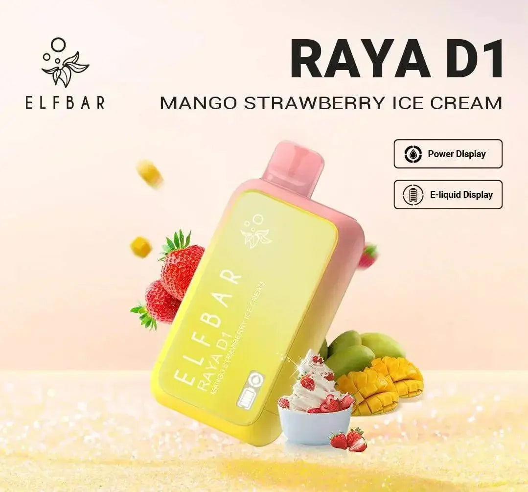 ELF BAR RAYA D1 – Mango Strawberry Ice Cream - Vape Shop Udaipur VapeshopUdaipur