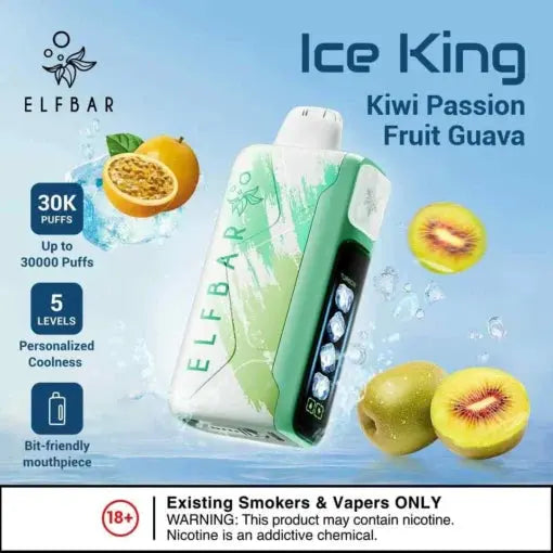Elf Bar Ice King – Kiwi Passion Fruit Guava – 30K - Vape Shop Udaipur VapeshopUdaipur