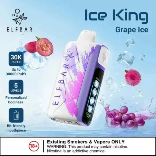 Elf Bar Ice King – Grape Ice – 30K - Vape Shop Udaipur VapeshopUdaipur