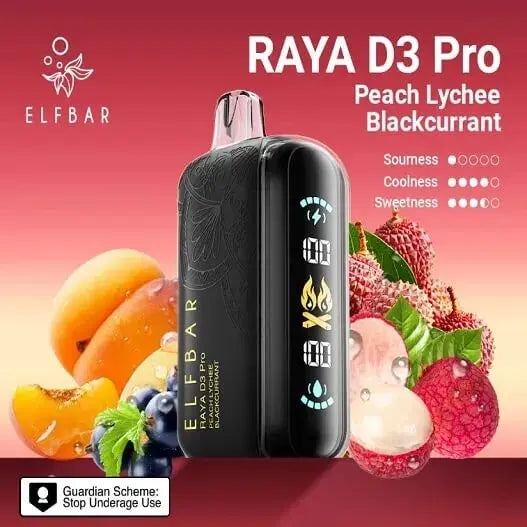 Elf Bar Raya D3 Pro 30 K – Peach Lychee Blackcurrant - Vape Shop Udaipur VapeshopUdaipur