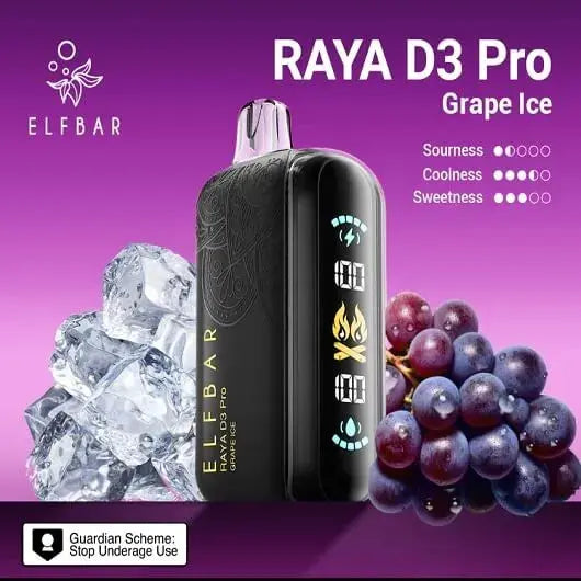 Elf bar Raya d3 pro -30k Grape ice - Vape Shop Udaipur VapeshopUdaipur