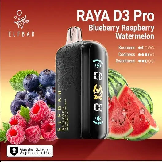 Elf Bar Raya D3 Pro 30K Blueberry Raspberry Watermelon - Vape Shop Udaipur VapeshopUdaipur