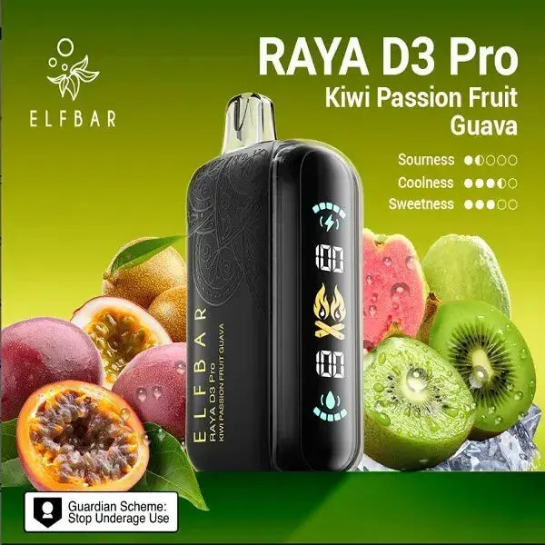 Elf Bar Raya D3 Pro – Kiwi Passion Fruit Guava - Vape Shop Udaipur VapeshopUdaipur