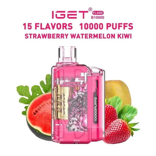 IGET FLARE B10000 – Strawberry Watermelon Kiwi - Vape Shop Udaipur VapeshopUdaipur